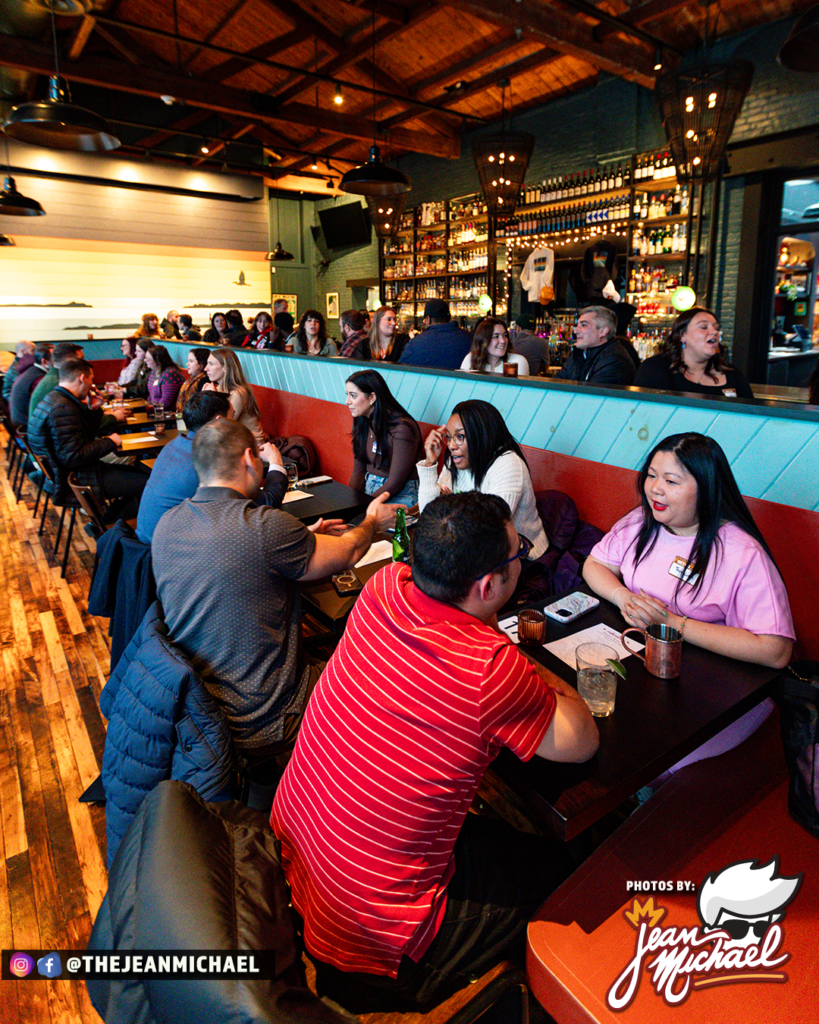 Speed dating at event at Milestone located in downtown Mystic Connecticut. 