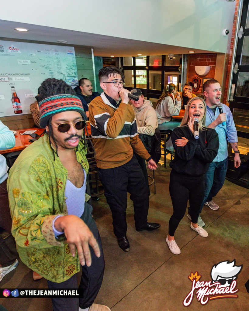 Guests at Karaoke with DJDeelish Deanna Larson hosting at Friar Tuck's in Mystic, Connecticut during winter Wednesdays.