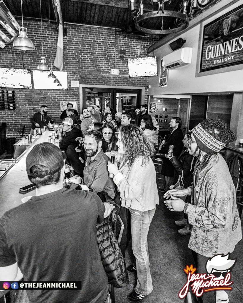 Guests at Karaoke with DJDeelish Deanna Larson hosting at Friar Tuck's in Mystic, Connecticut during winter Wednesdays.